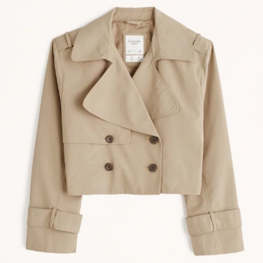 NEW A&F Cropped Trench Coat - XS